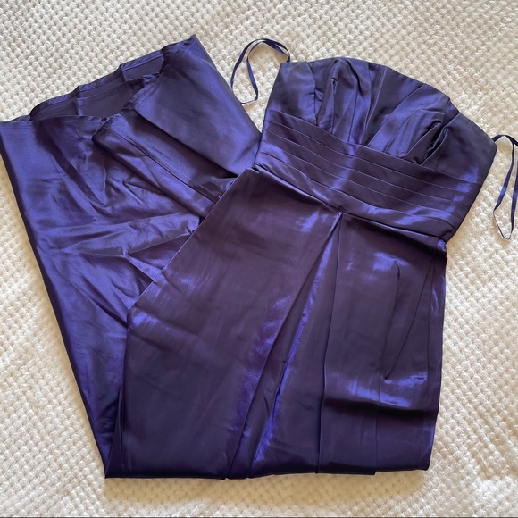 Strapless Purple Prom Dress - Picture 1 of 9